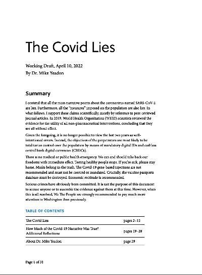 Dr Yeadon - The Covid Lies